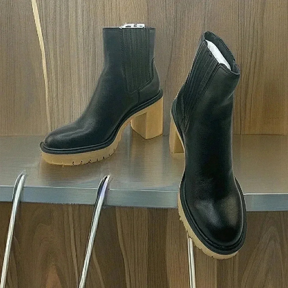 New Dolce Vita 10 Lugsole Leather Platform Chunky Waterproof Rain Snow Booties - Picture 3 of 7